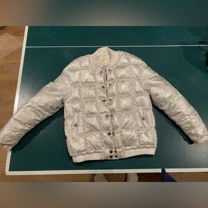 Kids Silver Puffer Jacket